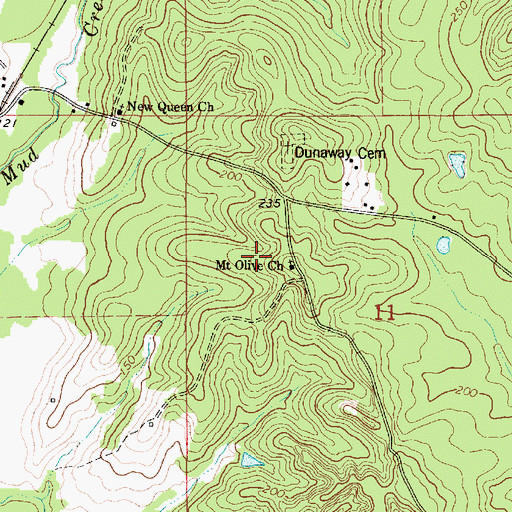 Topographic Map of Mount Olive Church, AL