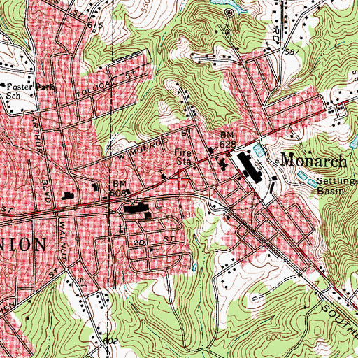 Topographic Map of McCutchen Memorial Presbyterian Church, SC