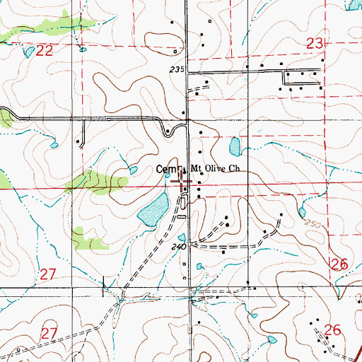 Topographic Map of Mount Olive Church, AL