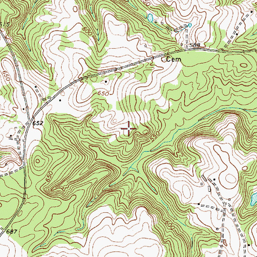 Topographic Map of McKissick Cemetery, SC