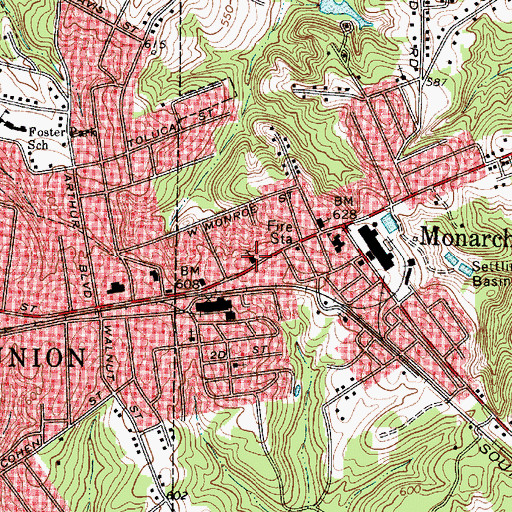 Topographic Map of Mon Aetna Baptist Church, SC