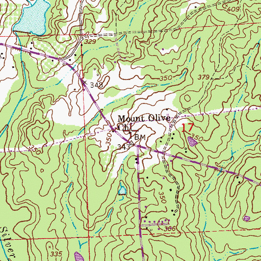 Topographic Map of Mount Olive Church, AL