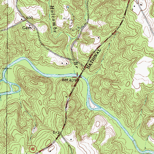 Topographic Map of Murphys Mill (historical), SC