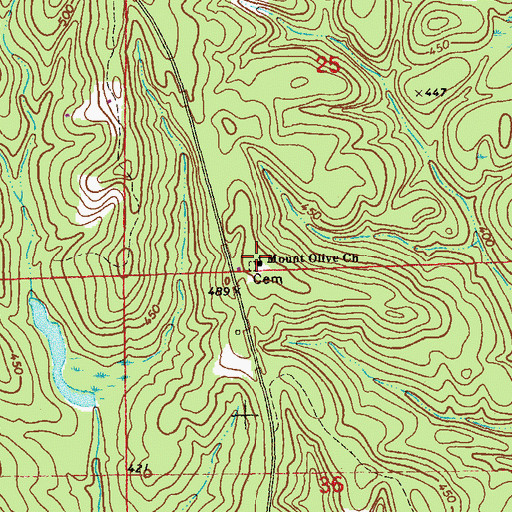 Topographic Map of Mount Olive Church, AL