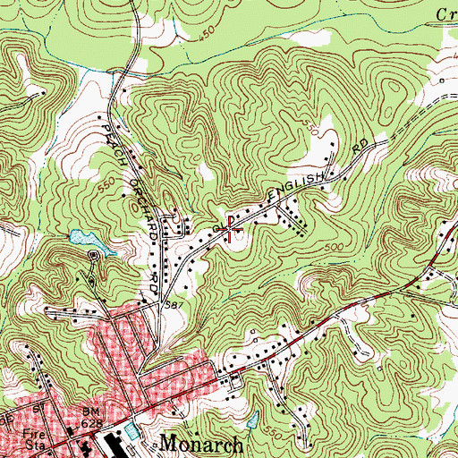 Topographic Map of New Hill, SC