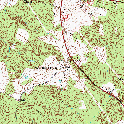 Topographic Map of New Hope Cemetery, SC