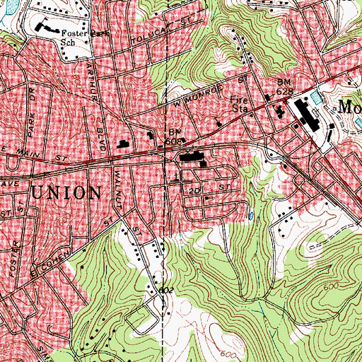 Topographic Map of Oattaray School (historical), SC