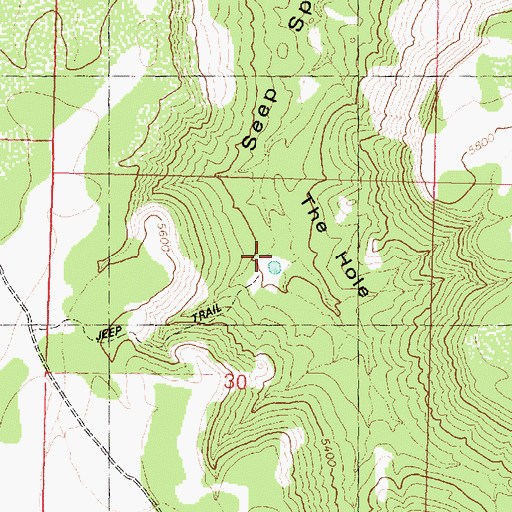 Topographic Map of The Hole, AZ