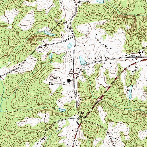 Topographic Map of Philippi Baptist Church Graveyard, SC