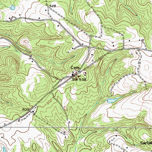 Topographic Map of Poplar Grove School (historical), SC