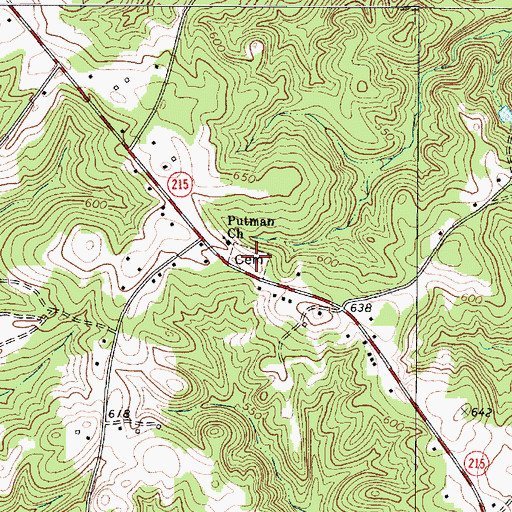 Topographic Map of Putnam Cemetery, SC