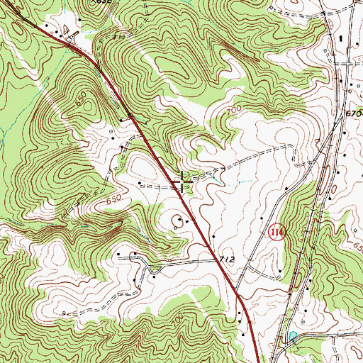 Topographic Map of Rocky Creek School (historical), SC