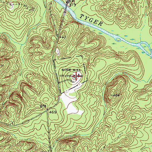 Topographic Map of Rose Hill Plantation (historical), SC