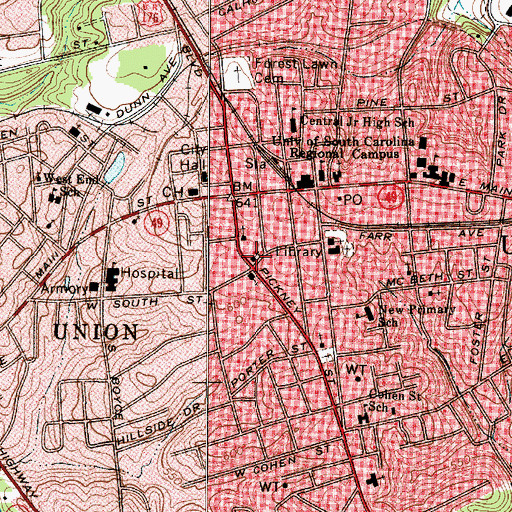 Topographic Map of Saint Augustine Catholic CHurch, SC