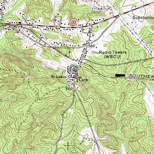 Topographic Map of Saint Lukes School (historical), SC