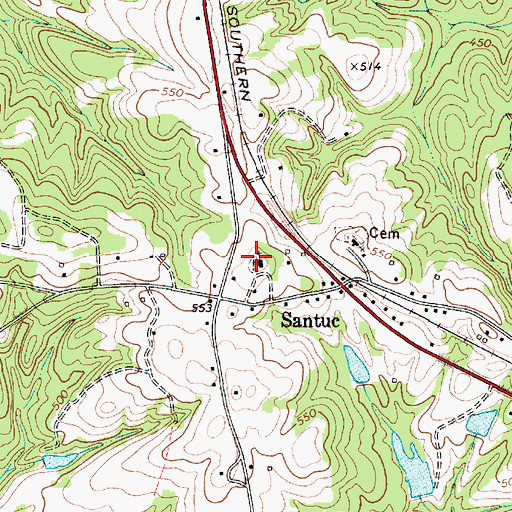 Topographic Map of Salem Cemetery, SC