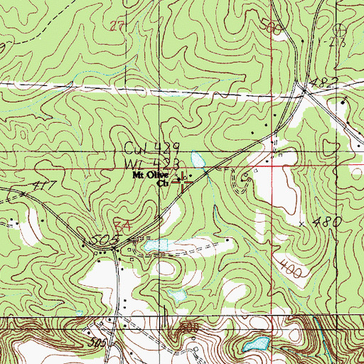 Topographic Map of Mount Olive Church, AL