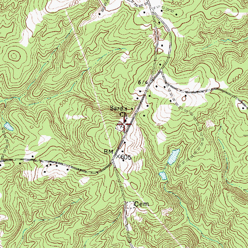Topographic Map of Sardis United Methodist Church Graveyard, SC