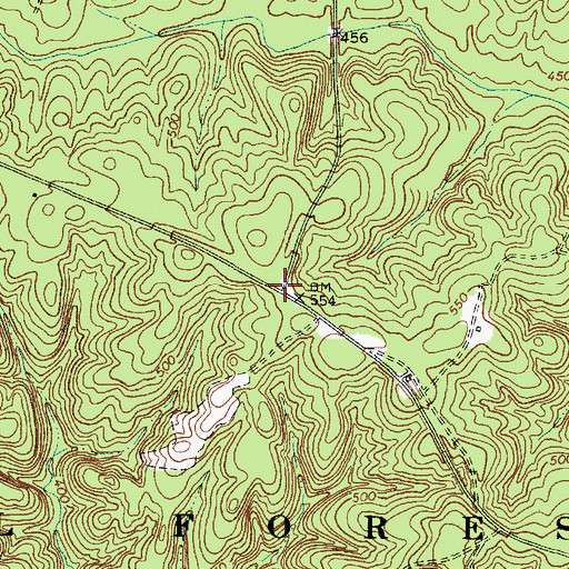 Topographic Map of Shady Grove (historical), SC