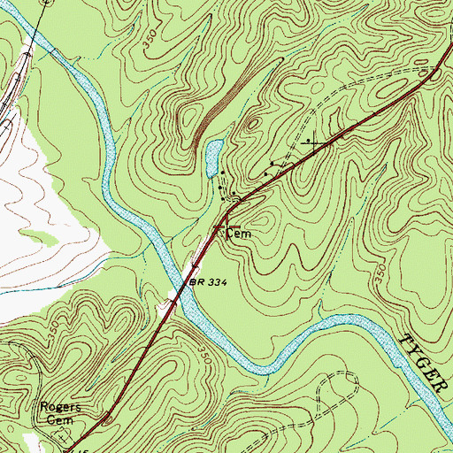 Topographic Map of Sims Cemetery, SC