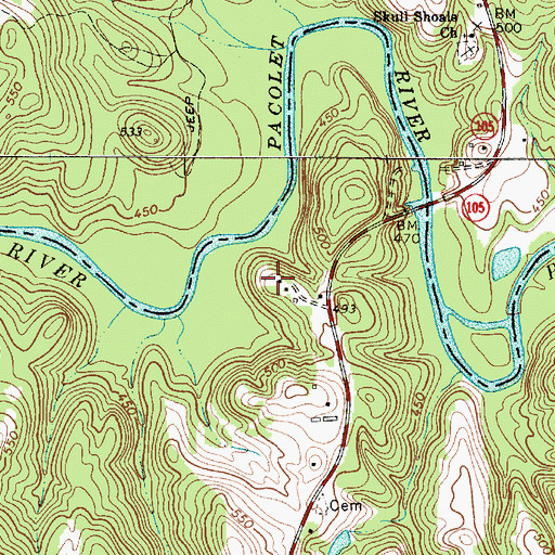 Topographic Map of Spears Cemetery, SC