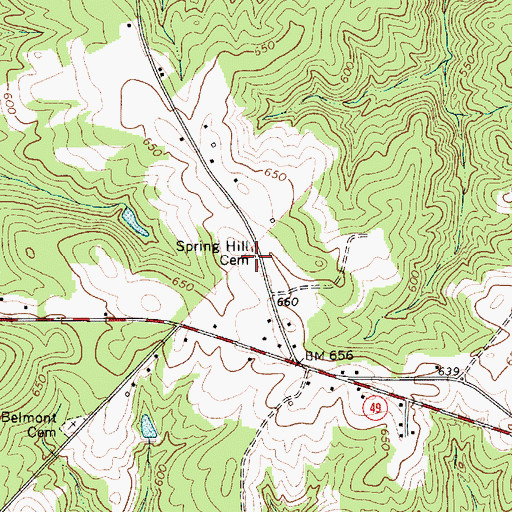 Topographic Map of Spring Hill Christian Methodist Episcopal Church, SC