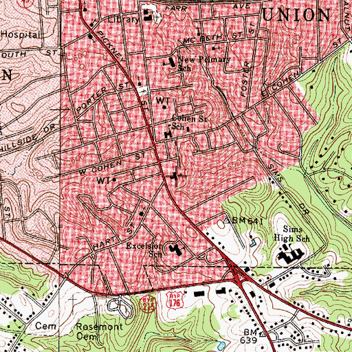 Topographic Map of Tabernacle Baptist Church, SC