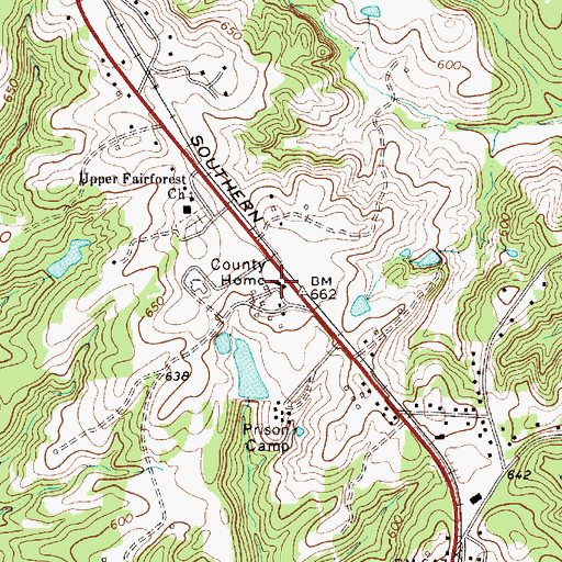 Topographic Map of Union County Home, SC