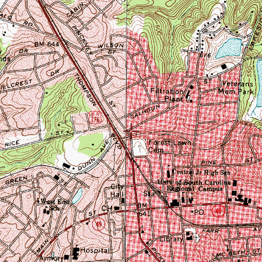 Topographic Map of Union Seventh Day Adventist Church, SC