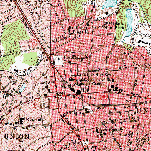Topographic Map of Unionville Female Academy (historical), SC