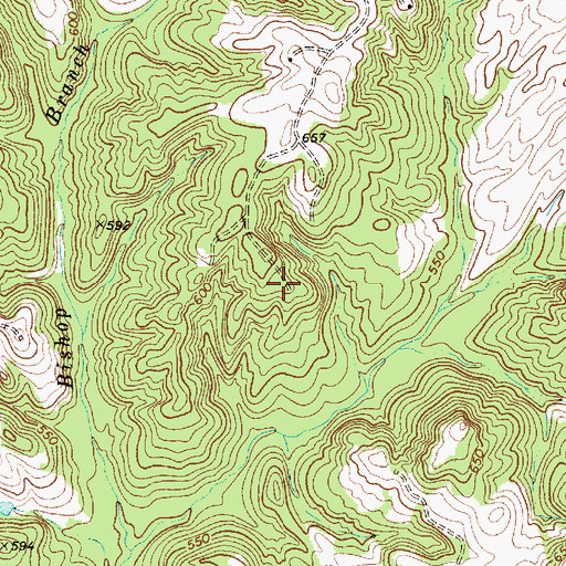 Topographic Map of Ward Cemetery, SC