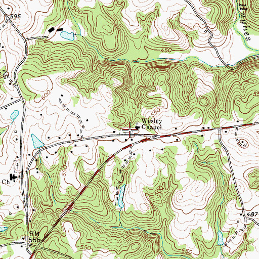 Topographic Map of Wesley Chapel Cemetery, SC