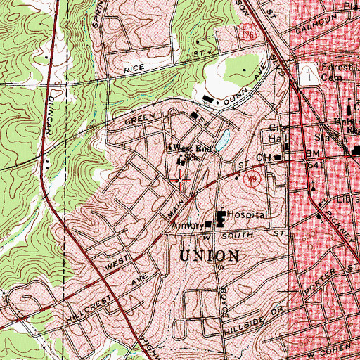 Topographic Map of Weleyan Methodist Episcopal Church (historical), SC