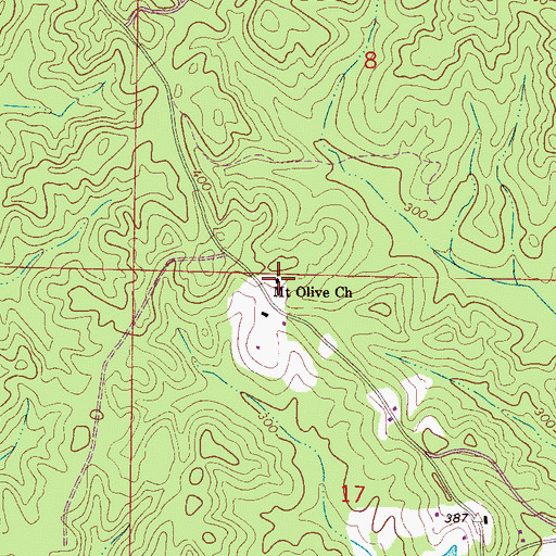 Topographic Map of Mount Olive Church, AL