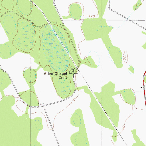 Topographic Map of Allen Chapel (historical), SC