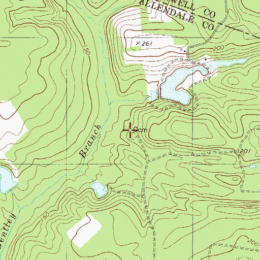 Topographic Map of Bentley Branch Church (historical), SC