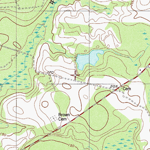 Topographic Map of Bull Pond School (historical), SC