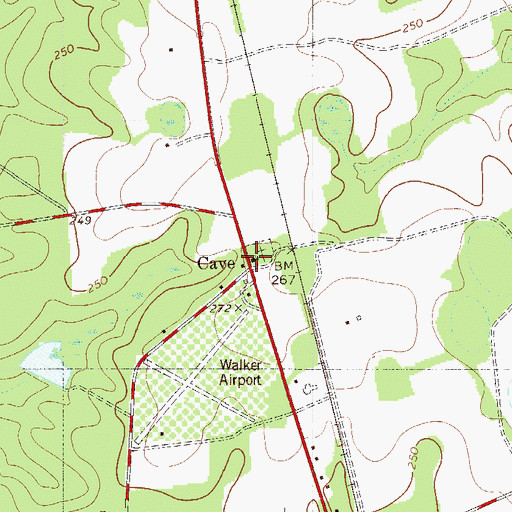 Topographic Map of Cave Church, SC