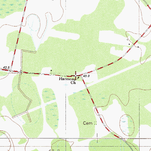 Topographic Map of Harmony School (historical), SC