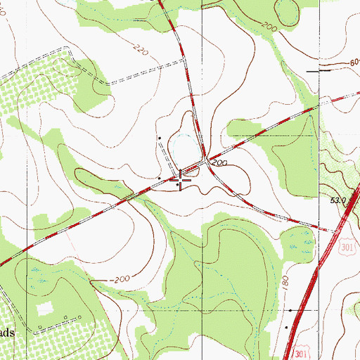 Topographic Map of Hickory Hill School (historical), SC