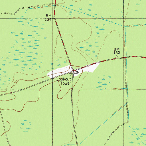 Topographic Map of Luray Fire Tower, SC