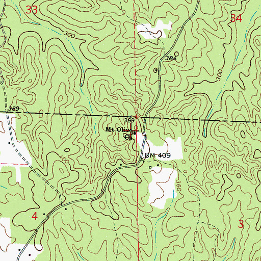 Topographic Map of Mount Olive Church, AL