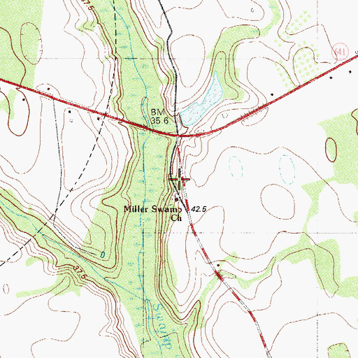 Topographic Map of Miller Creek Cemetery, SC