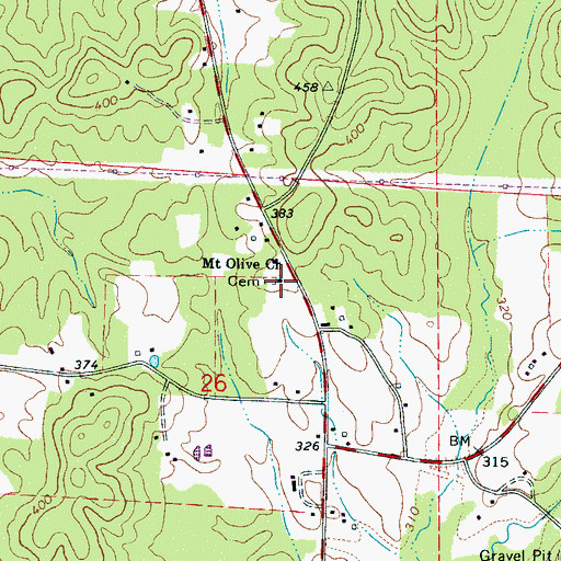 Topographic Map of Mount Olive Church, AL