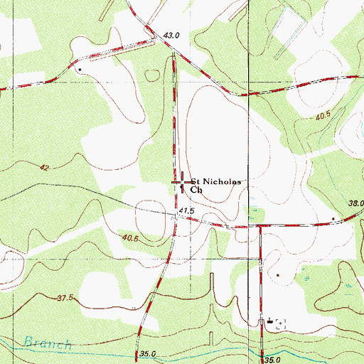 Topographic Map of Saint Nicholas Church, SC