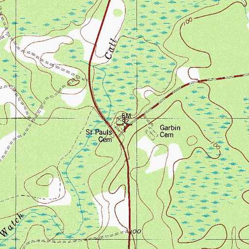 Topographic Map of Saint Paul Church (historical), SC
