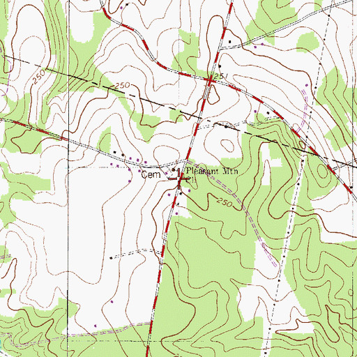 Topographic Map of Salem School (historical), SC