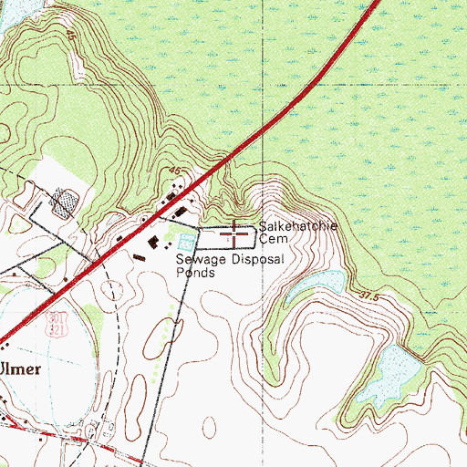 Topographic Map of Salkehatchie Cemetery, SC