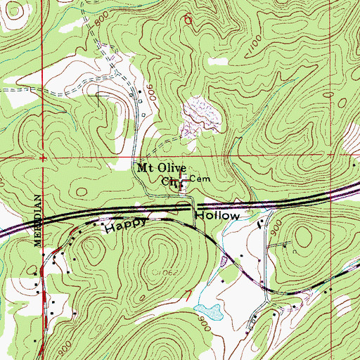 Topographic Map of Mount Olive Baptist Church, AL