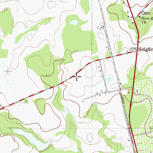 Topographic Map of Seigling Church (historical), SC